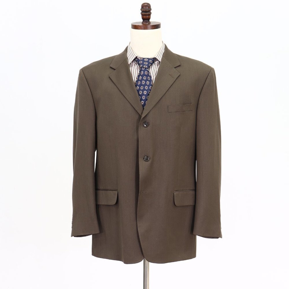 Albert Nipon 44r Brown Solid 3-Button Sport Coat … - image 1